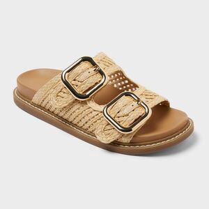 Universal Thread - Women’s Wide Width Collin Sandals with Memory Foam Natural